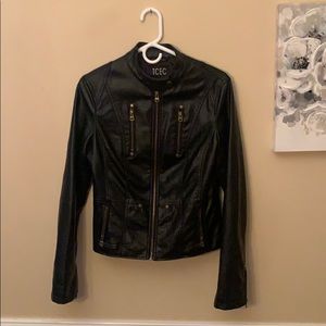 NWOT TCEC black leather jacket